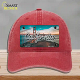 California Golden Gate Bridge State Novelty License Plate Hat Unconstructed Cotton / Red