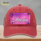 Drama Novelty License Plate Hat Unconstructed Cotton / Red