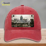 Kentucky City Skyline State Novelty License Plate Hat Unconstructed Cotton / Red