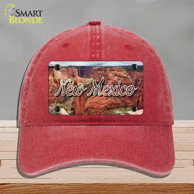 New Mexico Red Canyon State Novelty License Plate Hat Unconstructed Cotton / Red