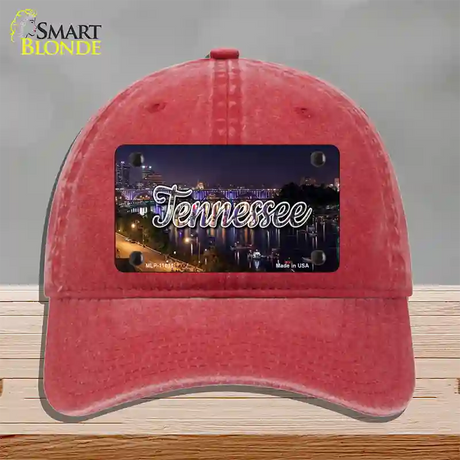 Tennessee Bridge Lights State Novelty License Plate Hat Unconstructed Cotton / Red