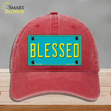 Blessed Novelty License Plate Hat Unconstructed Cotton / Red