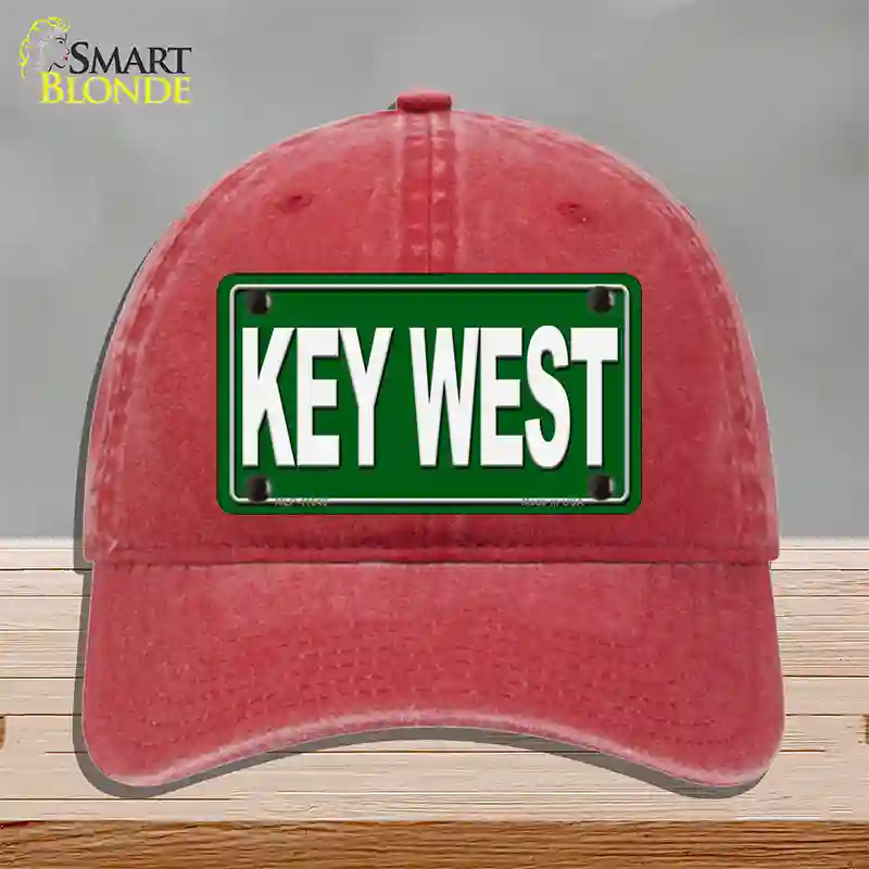 Key West Novelty License Plate Hat Unconstructed Cotton / Red