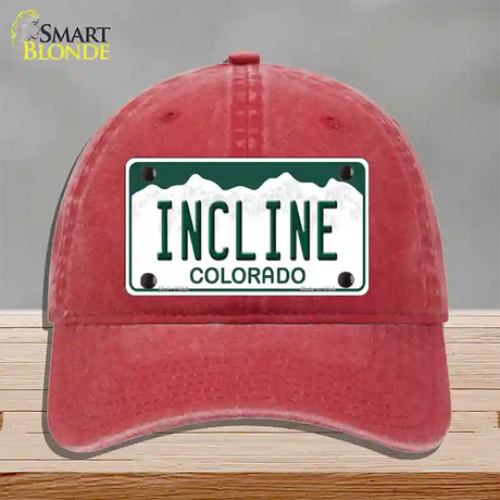 Incline Colorado Novelty License Plate Hat Unconstructed Cotton / Red