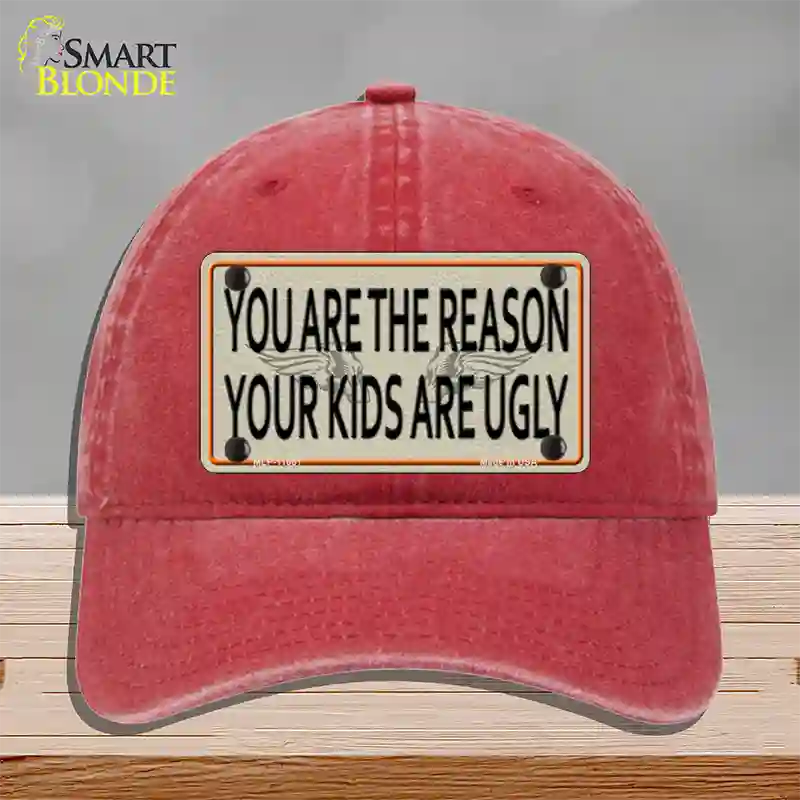 You Are The Reason Novelty License Plate Hat Unconstructed Cotton / Red