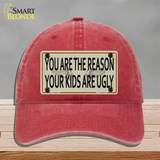 You Are The Reason Novelty License Plate Hat Unconstructed Cotton / Red