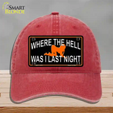 Where The Hell Novelty License Plate Hat Unconstructed Cotton / Red