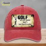 Golf An Easy Game Novelty License Plate Hat Unconstructed Cotton / Red