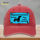 Happiness Is Having A Wiener Novelty License Plate Hat Unconstructed Cotton / Red