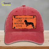 Wiener Love Novelty License Plate Hat Unconstructed Cotton / Red