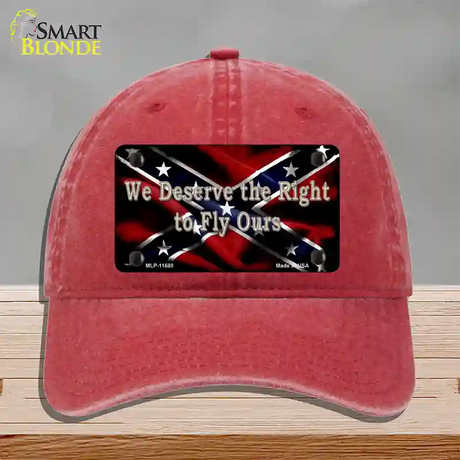 We Deserve The Right Novelty License Plate Hat Unconstructed Cotton / Red