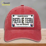 Puerta De Tierra Puerto Rico Novelty License Plate Hat Unconstructed Cotton / Red