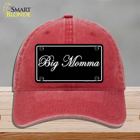 Big Momma Novelty License Plate Hat Unconstructed Cotton / Red