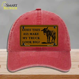 Does This Ass Novelty License Plate Hat Unconstructed Cotton / Red