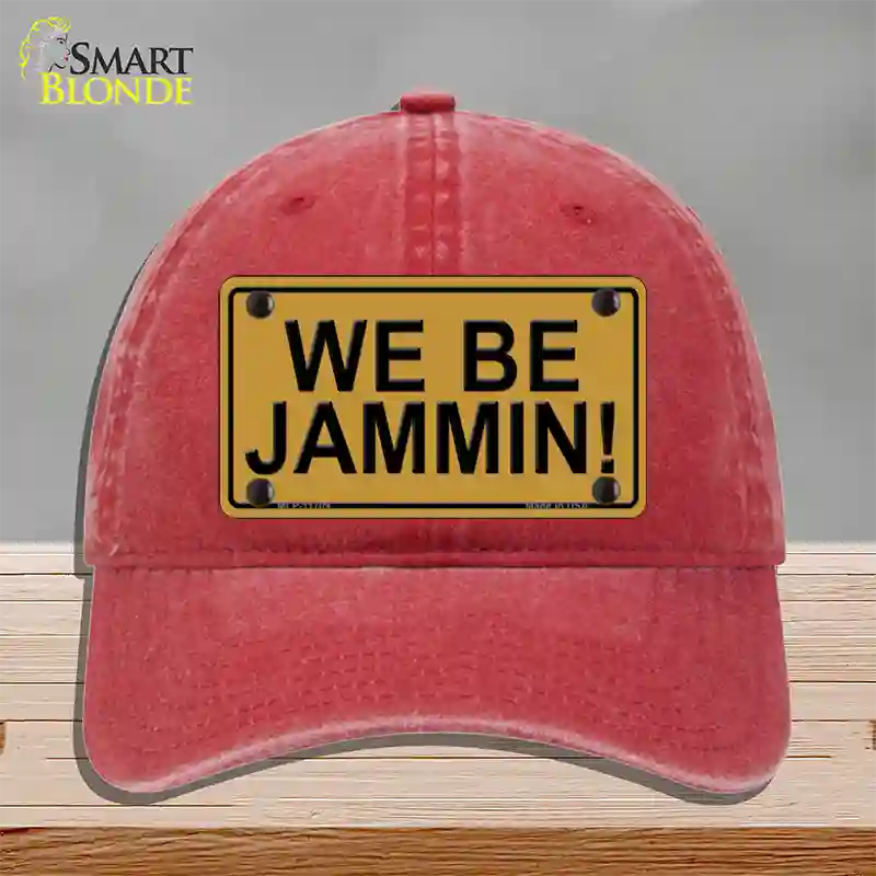 We Be Jammin Novelty License Plate Hat Unconstructed Cotton / Red