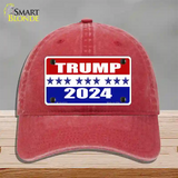 Trump 2024 Star Novelty License Plate Hat Unconstructed Cotton / Red