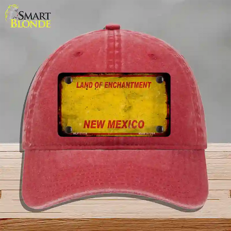 New Mexico Rusty Blank Novelty License Plate Hat Unconstructed Cotton / Red