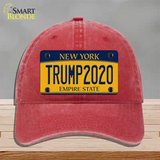 Trump 2020 New York Novelty License Plate Hat Unconstructed Cotton / Red