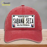 Sabana Seca Puerto Rico State Novelty License Plate Hat Unconstructed Cotton / Red