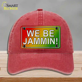 We Be Jammin Rasta Novelty License Plate Hat Unconstructed Cotton / Red