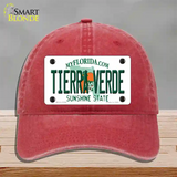 Tierra Verde Florida Novelty License Plate Hat Unconstructed Cotton / Red