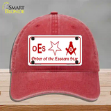 Order Of The Eastern Star Novelty License Plate Hat Unconstructed Cotton / Red