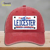 Leicester North Carolina State Novelty License Plate Hat Unconstructed Cotton / Red