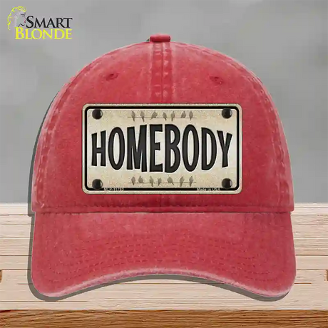 Homebody Novelty License Plate Hat Unconstructed Cotton / Red