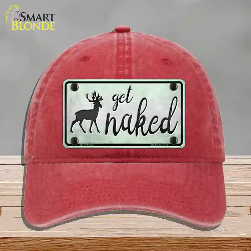 Get Naked Novelty License Plate Hat Unconstructed Cotton / Red