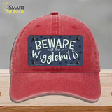 Beware of the Wigglebutts Novelty License Plate Hat Unconstructed Cotton / Red