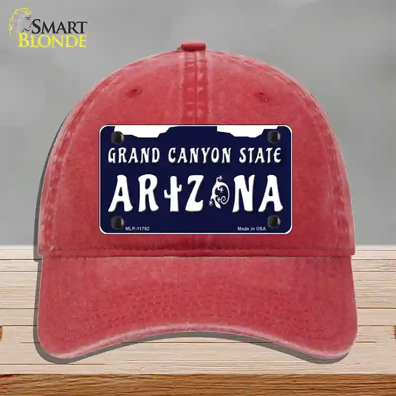 Arizona Grand Canyon State Novelty License Plate Hat Unconstructed Cotton / Red