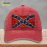 Confederate Flag Corrugated Novelty License Plate Hat Unconstructed Cotton / Red