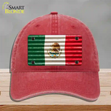 Mexico Flag Novelty License Plate Hat Unconstructed Cotton / Red