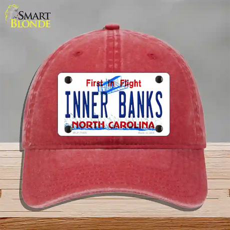 Inner Banks North Carolina Novelty License Plate Hat Unconstructed Cotton / Red