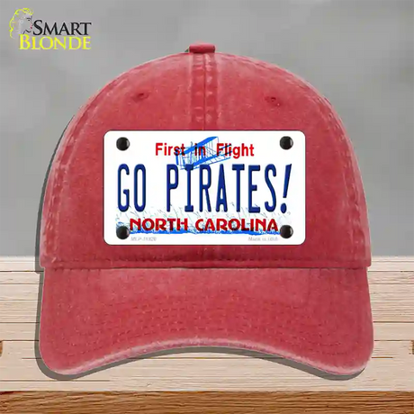 Go Pirates North Carolina Novelty License Plate Hat Unconstructed Cotton / Red