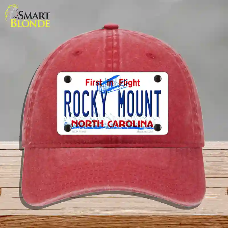 Rocky Mount North Carolina Novelty License Plate Hat Unconstructed Cotton / Red