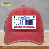 Rocky Mount North Carolina Novelty License Plate Hat Unconstructed Cotton / Red