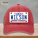 Wilson North Carolina Novelty License Plate Hat Unconstructed Cotton / Red