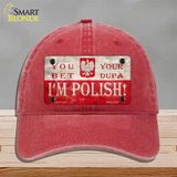 Im Polish Novelty License Plate Hat Unconstructed Cotton / Red