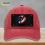 American Baseball Novelty License Plate Hat Unconstructed Cotton / Red