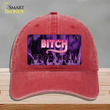 Bitch from Hell Novelty License Plate Hat Unconstructed Cotton / Red