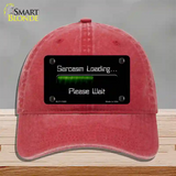 Sarcasm Loading Novelty License Plate Hat Unconstructed Cotton / Red