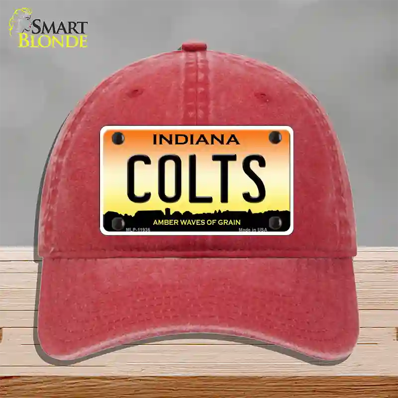 Indiana Colts Novelty License Plate Hat Unconstructed Cotton / Red