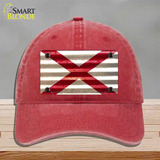 Alabama Corrugated Flag Novelty License Plate Hat Unconstructed Cotton / Red