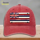 Hawaii Corrugated Flag Novelty License Plate Hat Unconstructed Cotton / Red