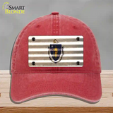 Massachusetts Corrugated Flag Novelty License Plate Hat Unconstructed Cotton / Red