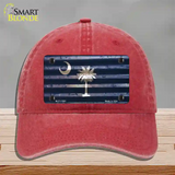 South Carolina Corrugated Flag Novelty License Plate Hat Unconstructed Cotton / Red