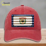 West Virginia Corrugated Flag Novelty License Plate Hat Unconstructed Cotton / Red