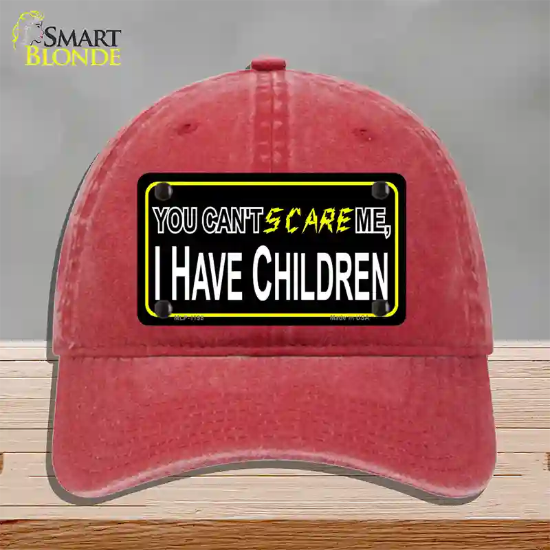 Cant Scare Me Novelty License Plate Hat Unconstructed Cotton / Red