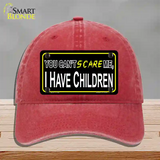 Cant Scare Me Novelty License Plate Hat Unconstructed Cotton / Red